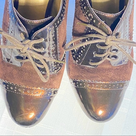 Enzo Angiolini brown wing tip heels size 7 M. - Picture 3 of 8